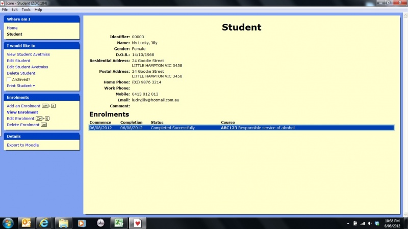 Student page